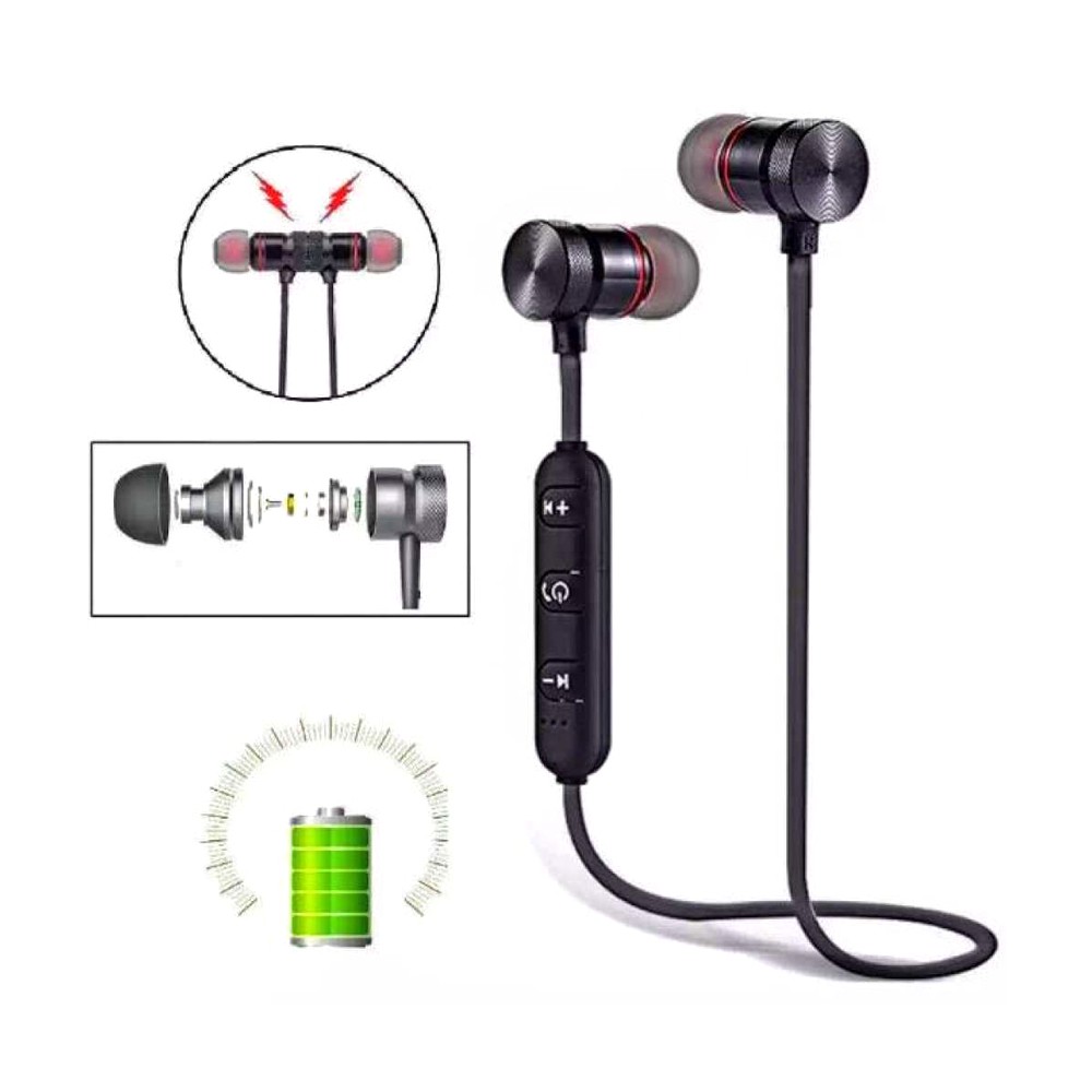 Stereo Super Bass Wireless Bluetooth Earphone - Black