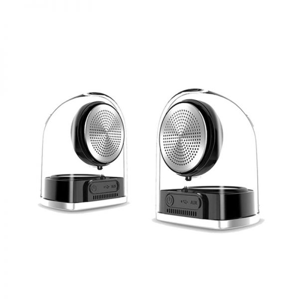 Original Remax RB-M22 Magnetic Base Portable Transparent AUX Stereo Dual Bluetooth Speaker