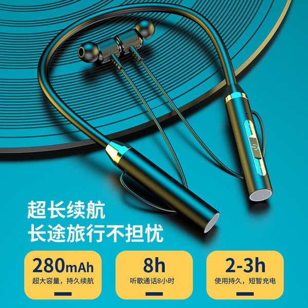 K21 Bluetooth Headset – Wireless Neck-hanging Binaural In-ear, Sports Earphones, Long Standby, Durable G08