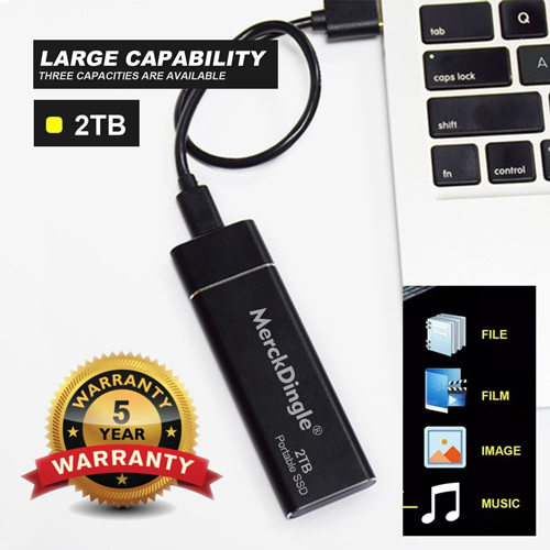 High-speed Portable SSD External Hard Drive 2TB USB 3.1 Type C Solid State Drive