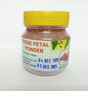 A & J Organic/Haba Rose Petal Powder (গোলাপ পাপড়ি পাউডার ) - 40 gm for Skin/Hair